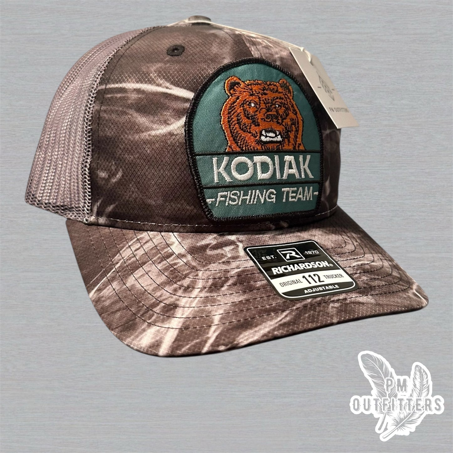 Retro Kodiak Fishing Team Patch Richardson 112 Mossy Oak Elements Trucker Hat