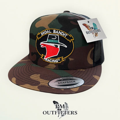 Skoal Bandit Racing Retro Patch Hat | YP Classics 6006 Camo & Black Flat Bill