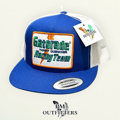 Back of the Gatorade Racing Team trucker hat showing the mesh panel and snapback closure