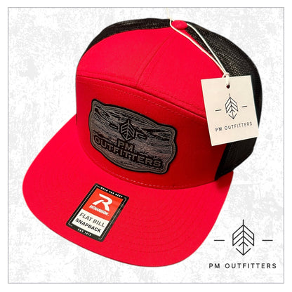 PM Outfitters Wood Grain Logo Patch 7-Panel Trucker Hat