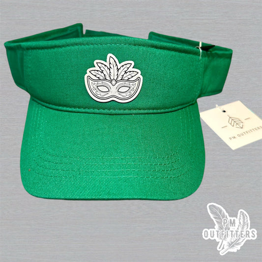 Mardi Gras Holographic Mask Visor - Green Decky 3001 Classic
