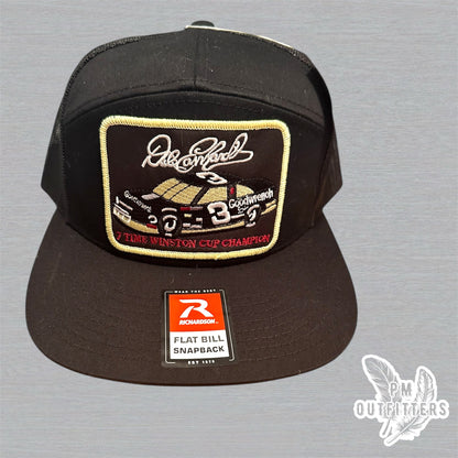 Dale Earnhardt 7 Time Winston Cup Champion Richardson 168 Trucker Hat - NASCAR Legend Black Snapback