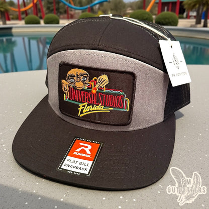Universal Studios Florida Trucker Hat - Retro Patch Richardson 168 Gray Black