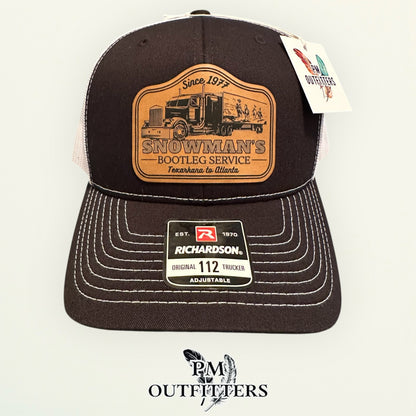 Snowman’s Bootleg Service Trucker Hat — Richardson 112 Black & White | PM Outfitters Exclusive Design