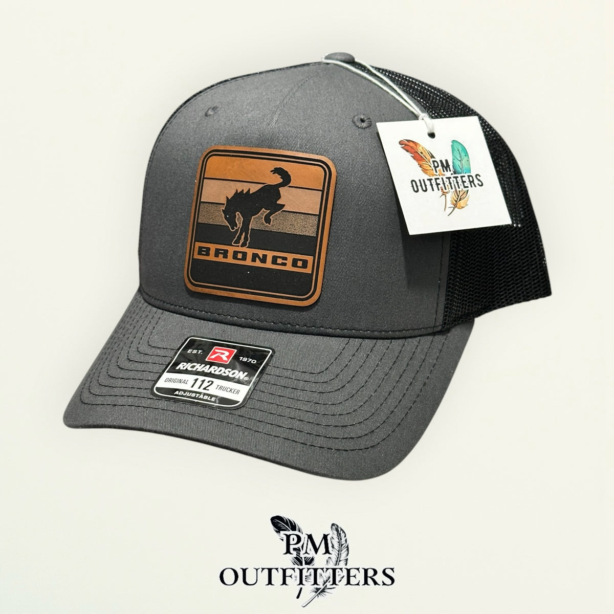 Bronco Richardson 112 trucker hat interior tag detail