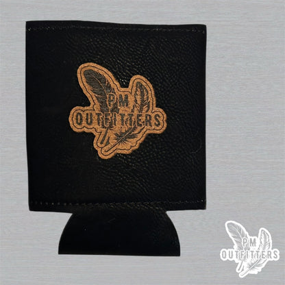 PM Outfitters Custom AINTS Bag Head Patch Black Leatherette Koozie