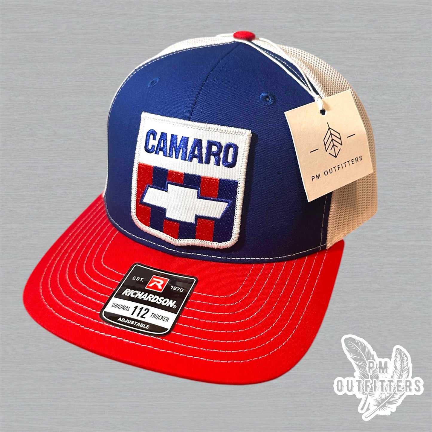Retro Camaro Trucker Hat - Red, White & Blue Richardson 112