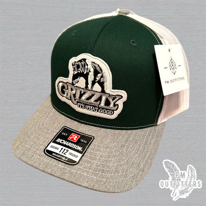 Grizzly “It’s That Good” Trucker Hat - Green, Gray & White Richardson 112