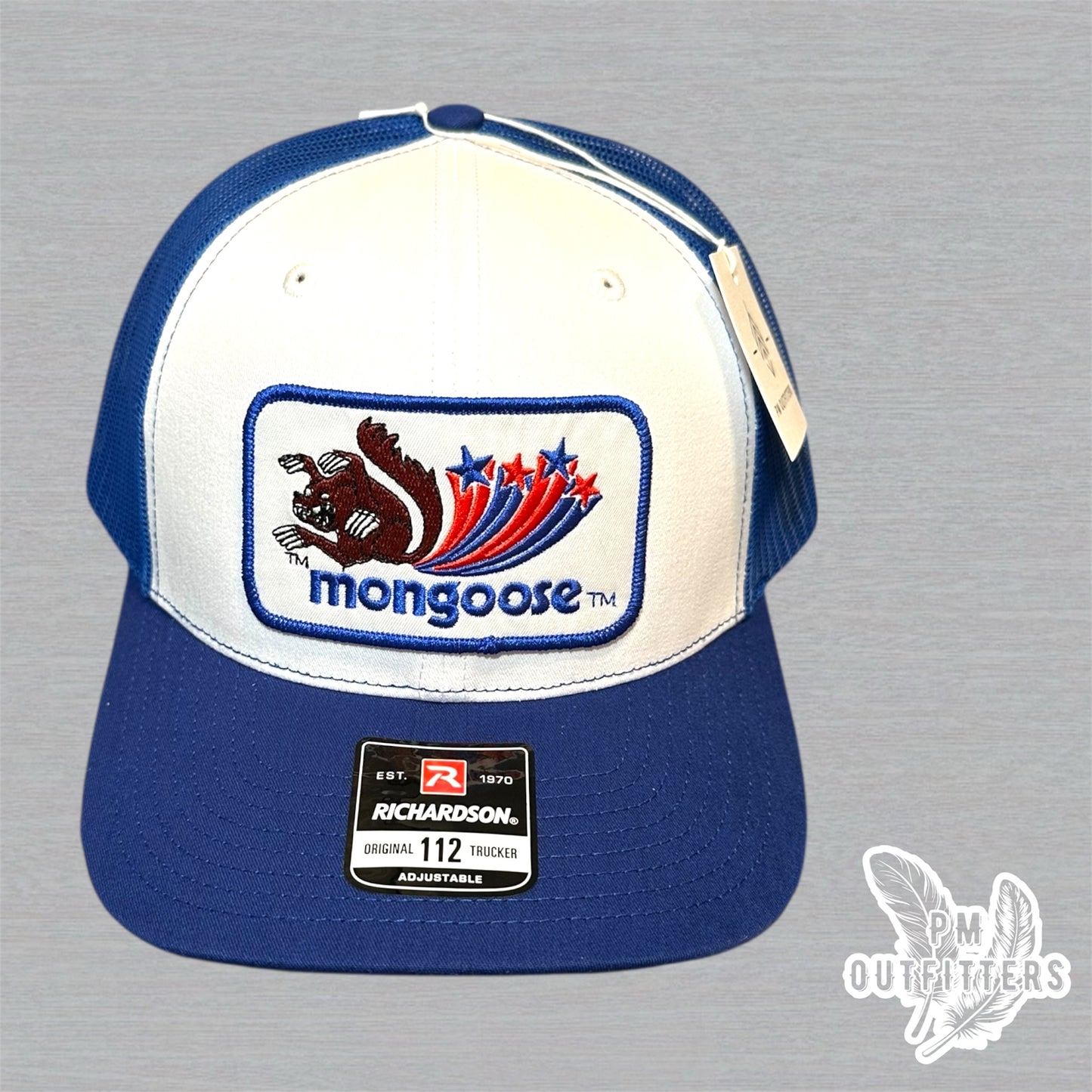 Mongoose BMX Trucker Hat - Retro Patch Richardson 112 Royal Blue White