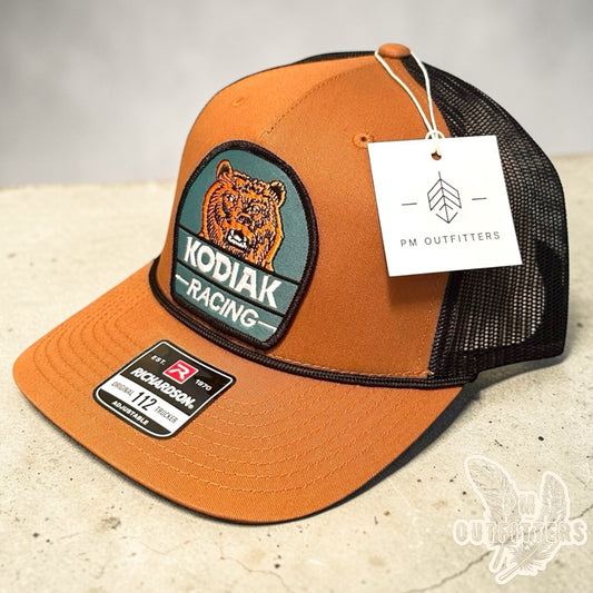 Retro Kodiak Bear NASCAR Racing Rope Trucker Hat