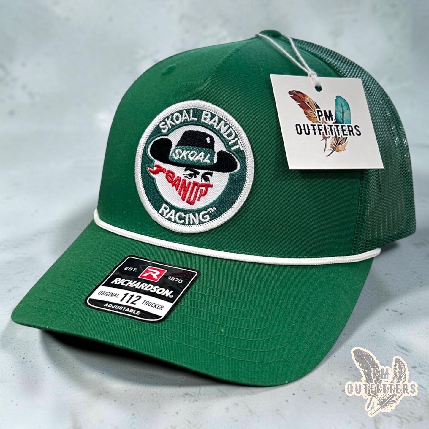Skoal Bandit Racing Retro Patch Hat | Richardson 112 Kelly Green & White Rope Trucker