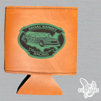 PM Outfitters Custom Laser Engraved Skoal Bandit Racing Premium Leatherette Can Cooler - Brown Koozie