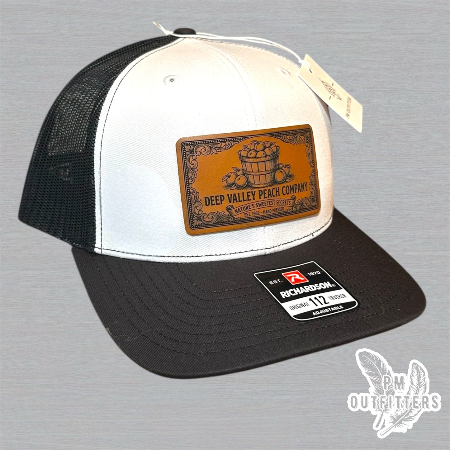 Deep Valley Peach Company Hat - White & Black Richardson 112