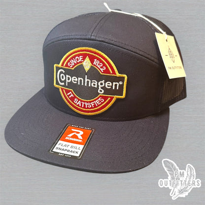 Copenhagen Since 1822 It Satisfies Richardson 168 Trucker Hat - Navy 7 Panel Snapback