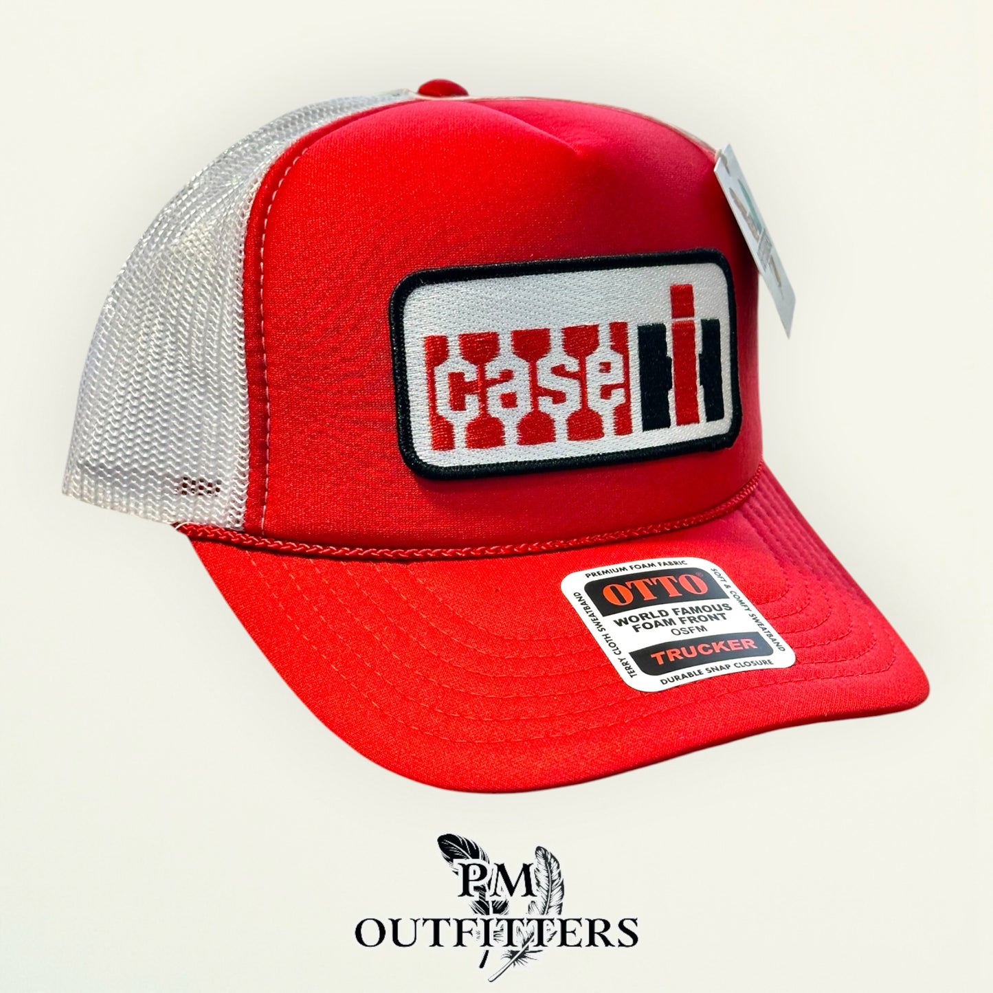 Case IH Trucker Hat – PM Outfitters Farm Equipment Patch | Otto Foam Front Red & White
