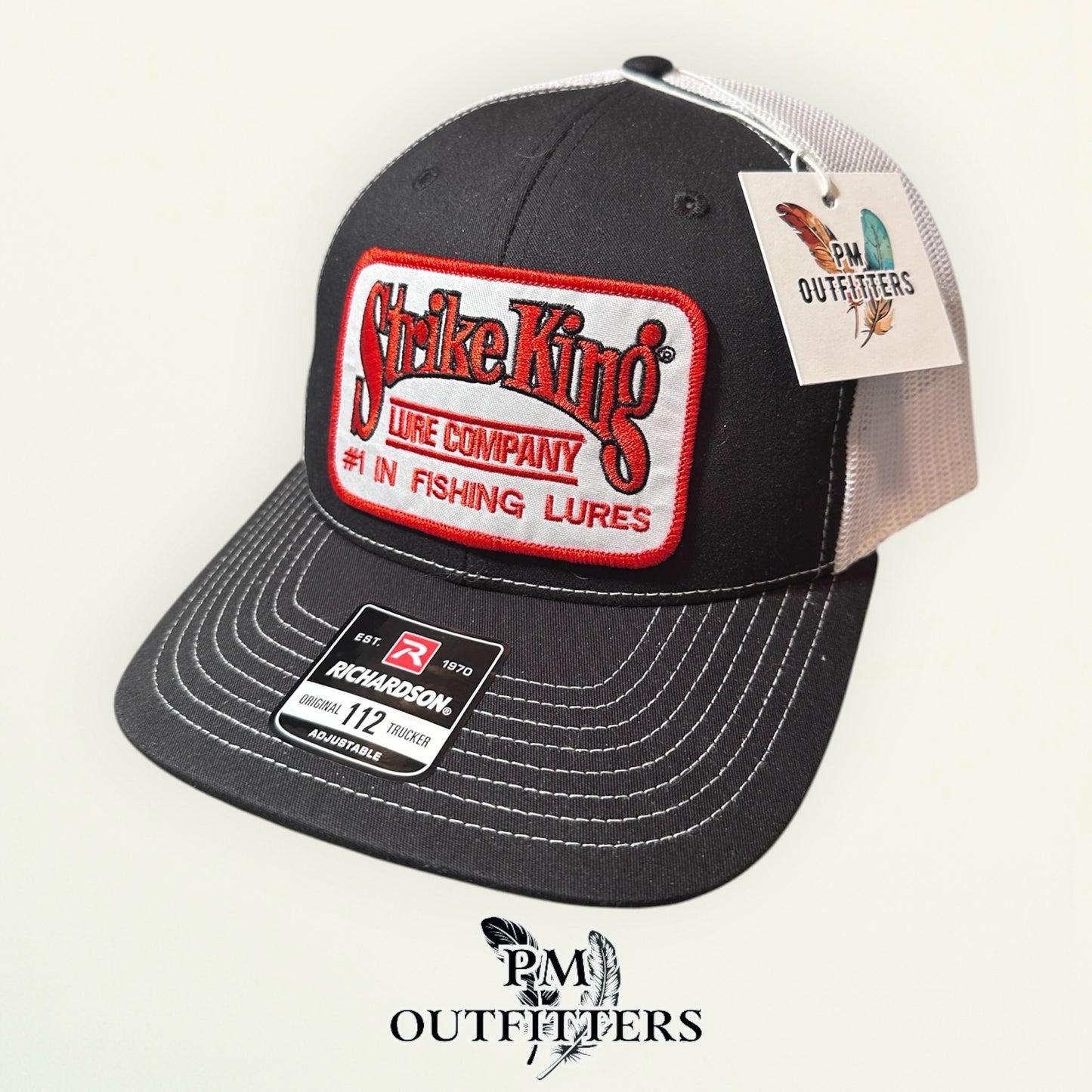 Strike King Lure Company Patch Hat | Richardson 112 Black & White