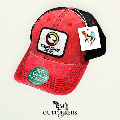 Detroit Diesel Allison Trucker Hat - PM Outfitters | Legacy Dashboard Red & Black Diesel Engine Heritage