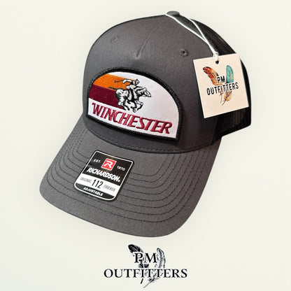 Winchester Retro Patch Trucker Hat | Richardson 112 Charcoal & Black