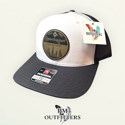 Copenhagen Old Oilfields Hat — Richardson 112 White & Black Custom Design