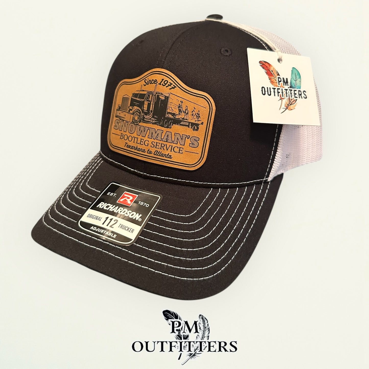 Snowman’s Bootleg Service Trucker Hat — Richardson 112 Black & White | PM Outfitters Exclusive Design