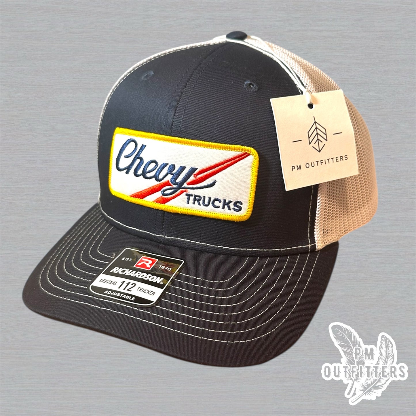 Vintage Chevy Trucks Trucker Hat - Navy & White Richardson 112