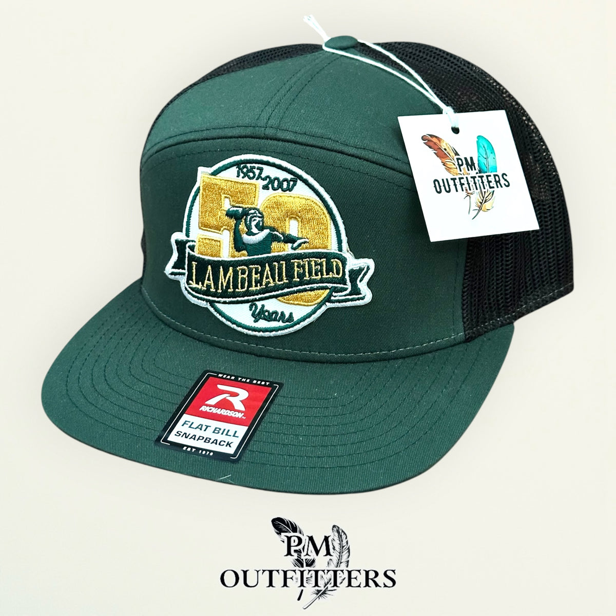 Green Bay Packers Richardson 168 trucker hat interior tag detail