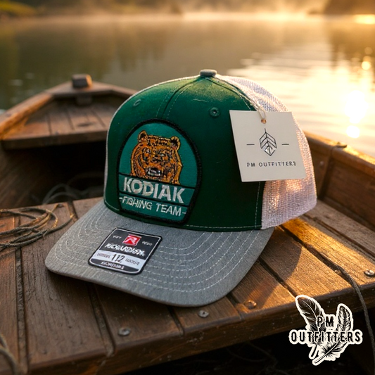 Retro Kodiak Bear Fishing Team Trucker Hat