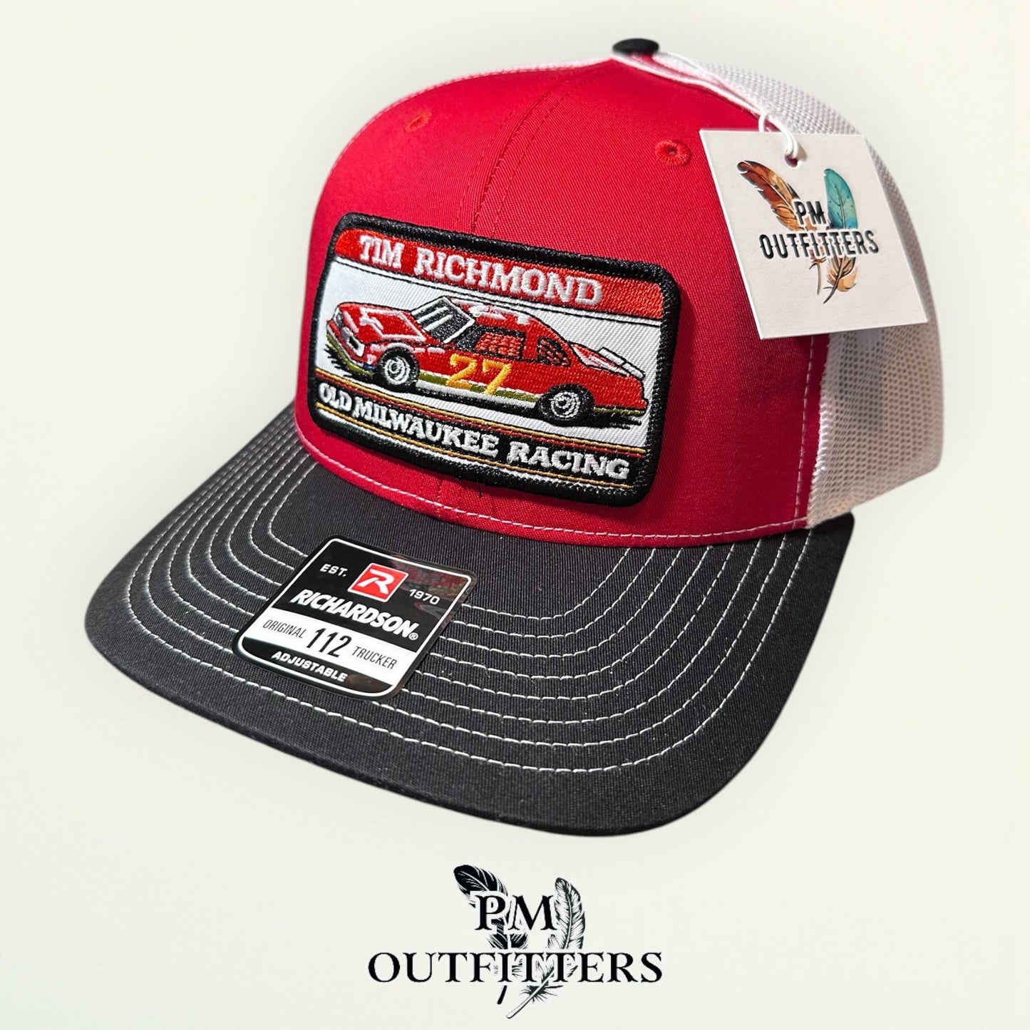 Tim Richmond #27 Old Milwaukee Racing Trucker Hat - PM Outfitters | Richardson 112 Red Black White NASCAR