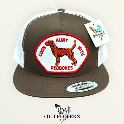 Coon Hunt With Redbones patch detail Redbone Coonhound illustration