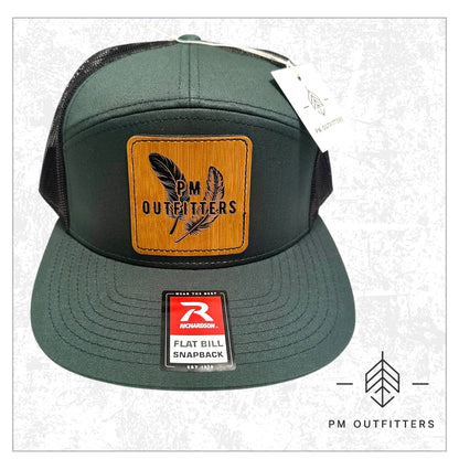 PM Outfitters Bamboo Design Logo Patch 7-Panel Trucker Hat