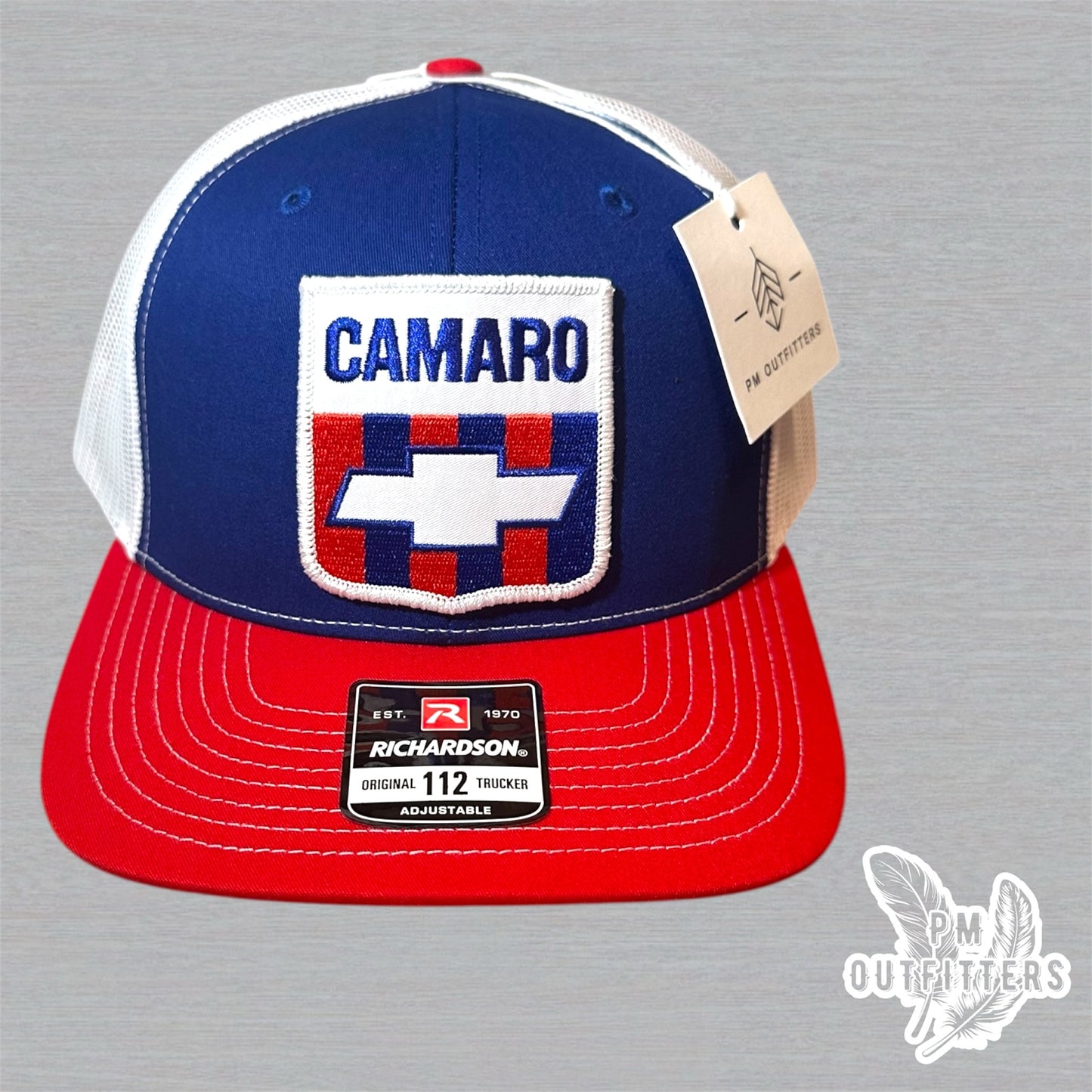 Retro Camaro Trucker Hat - Red, White & Blue Richardson 112