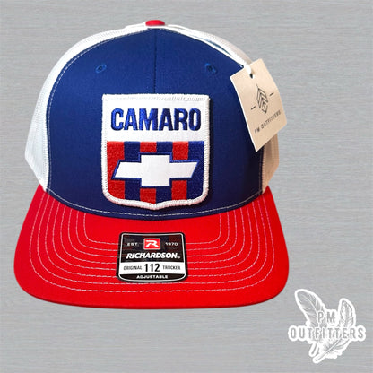 Retro Camaro Trucker Hat - Red, White & Blue Richardson 112