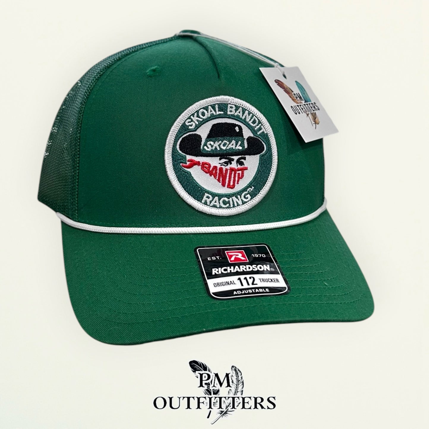 Skoal Bandit Racing Retro Patch Hat | Richardson 112 Kelly Green & White Rope Trucker