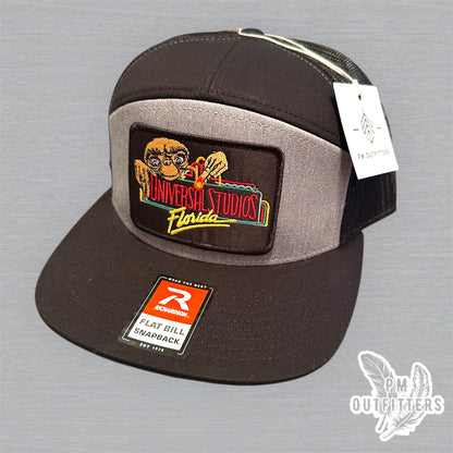 Universal Studios Florida Trucker Hat - Retro Patch Richardson 168 Gray Black