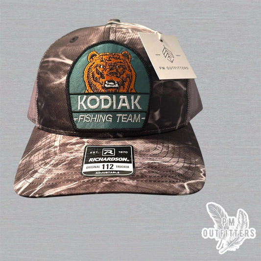 Retro Kodiak Fishing Team Patch Richardson 112 Mossy Oak Elements Trucker Hat