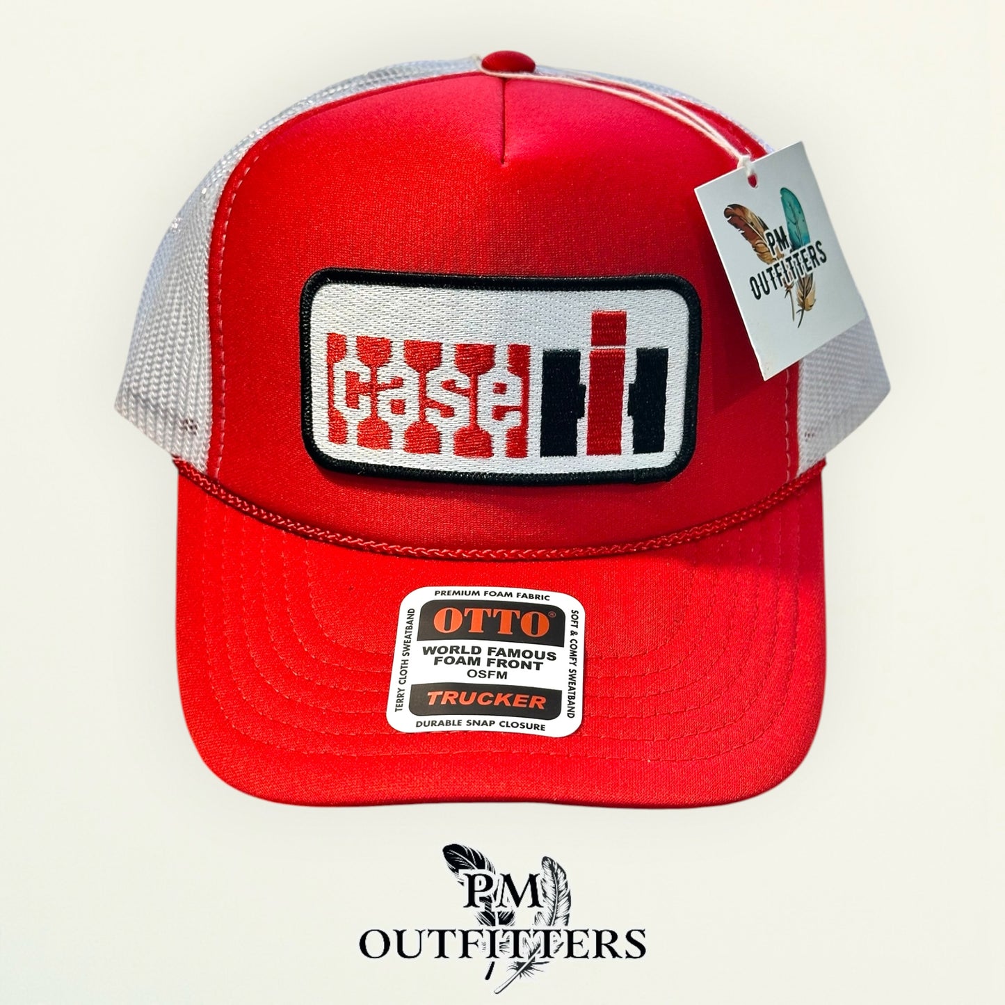 Case IH Trucker Hat – PM Outfitters Farm Equipment Patch | Otto Foam Front Red & White