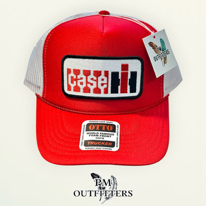 Case IH Trucker Hat – PM Outfitters Farm Equipment Patch | Otto Foam Front Red & White