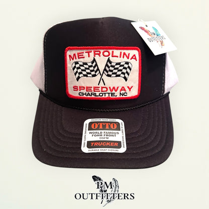 Metrolina Speedway Trucker Hat I Retro Foam Front Rope Racing Cap