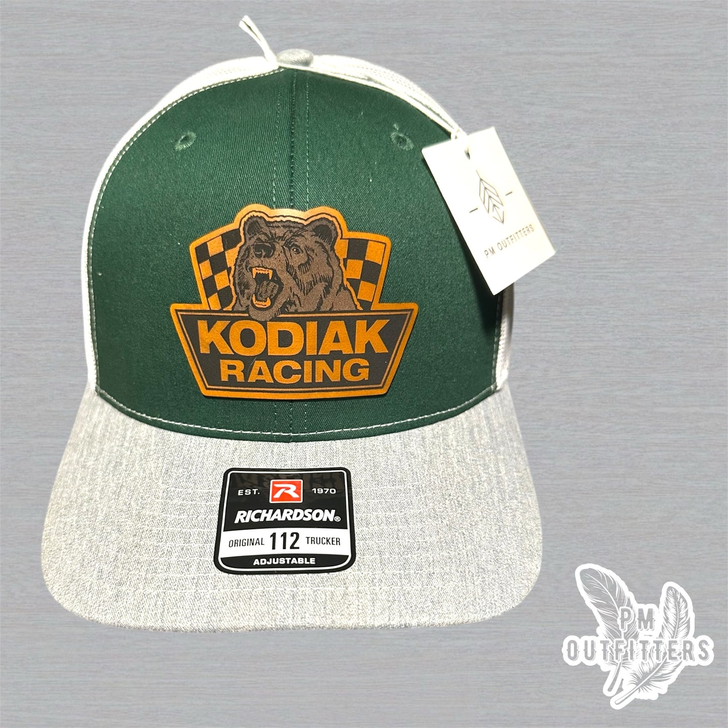 Kodiak Bear Racing Custom Design Retro NASCAR Patch Richardson 112 Trucker Hat