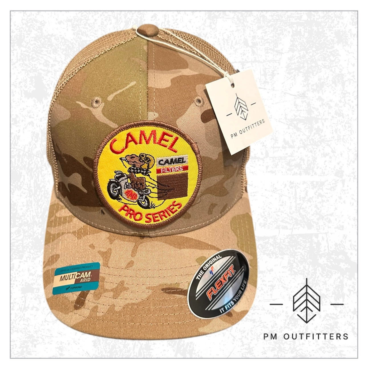Retro Camel Pro Series FlexFit Camo Trucker Hat