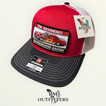 Tim Richmond #27 Old Milwaukee Racing Trucker Hat - PM Outfitters | Richardson 112 Red Black White NASCAR