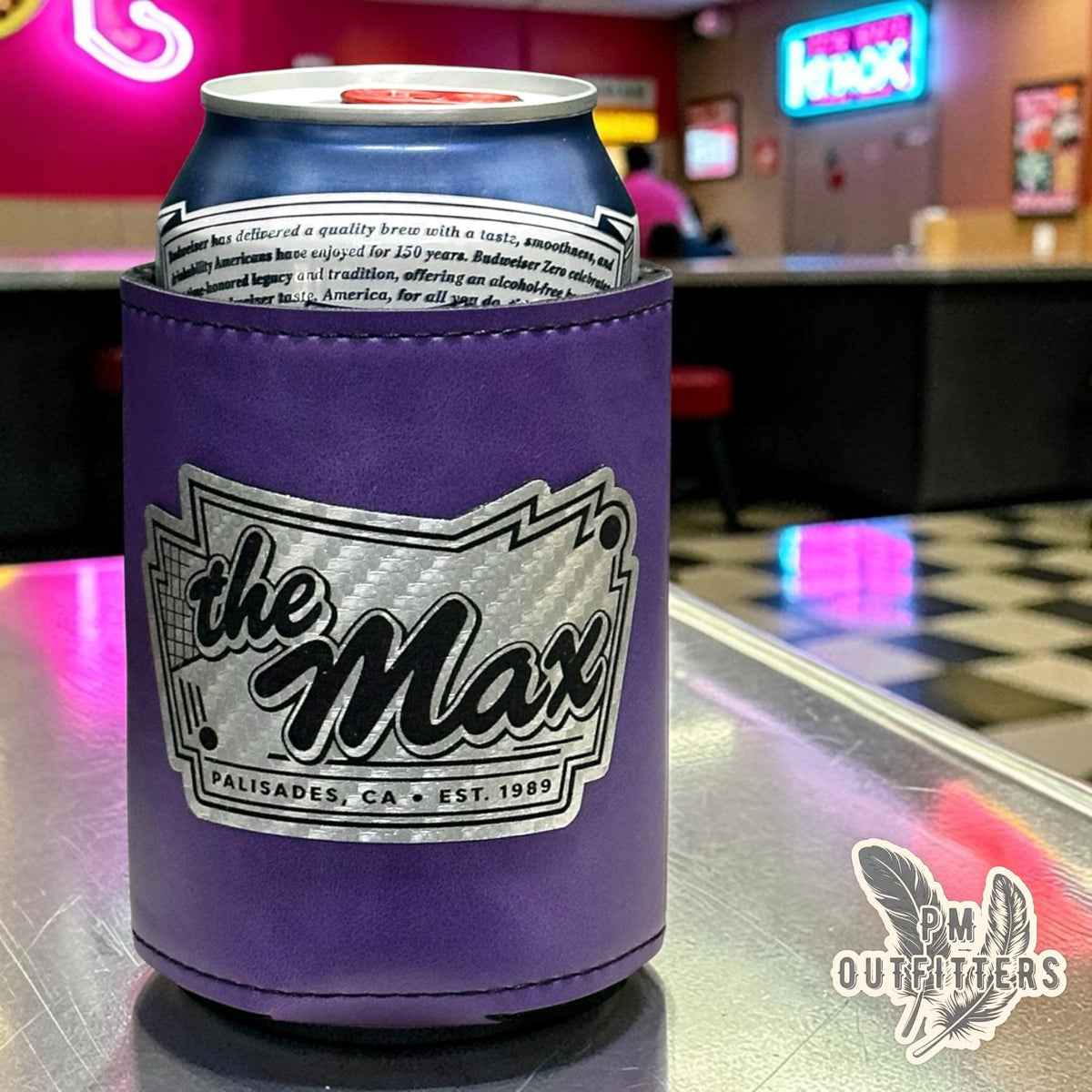 PM Outfitters Laser Engraved The Max Leatherette Koozie