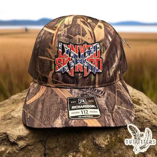 Vintage Lynyrd Skynyrd Logo Patch Camo Trucker Hat
