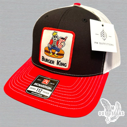Vintage Burger King Trucker Hat - Black, Red & White Richardson 112