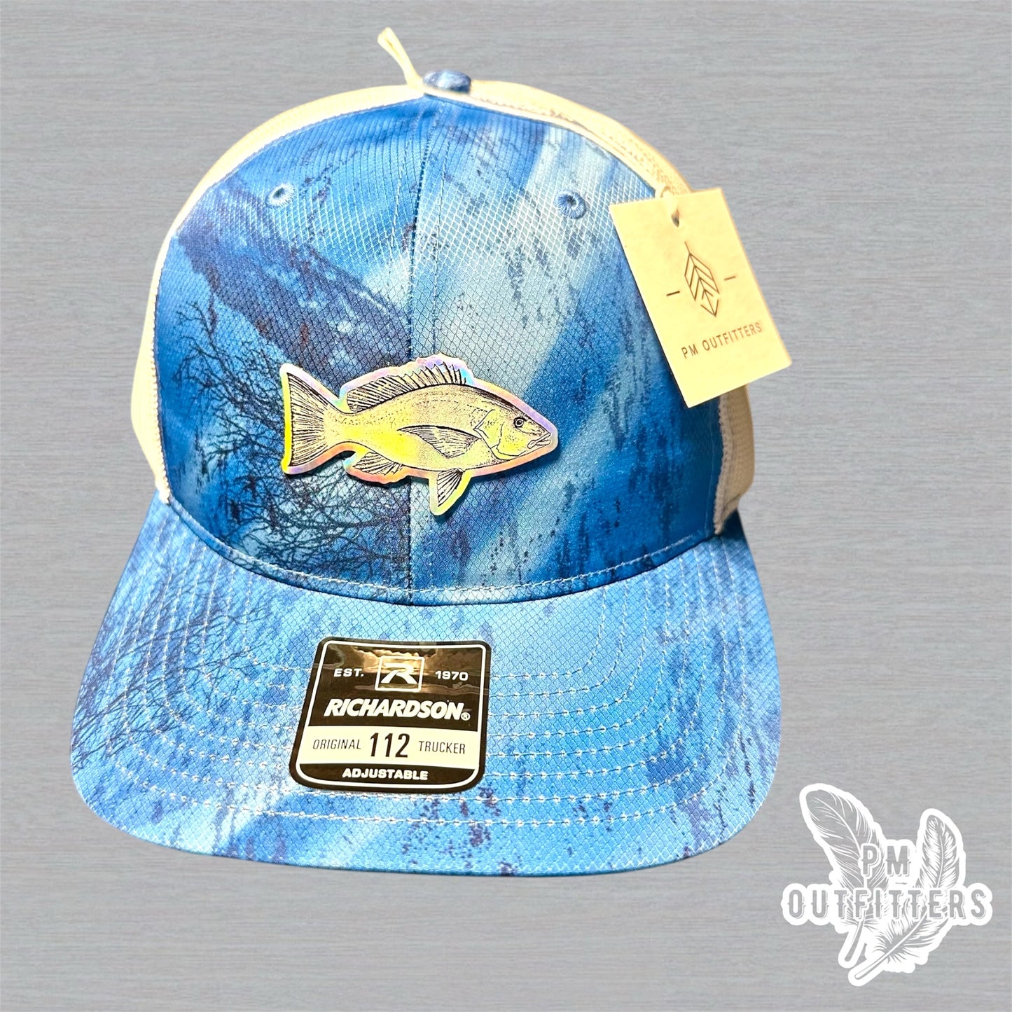 PM Outfitters Holographic Red Snapper Richardson 112 Realtree Fishing Trucker