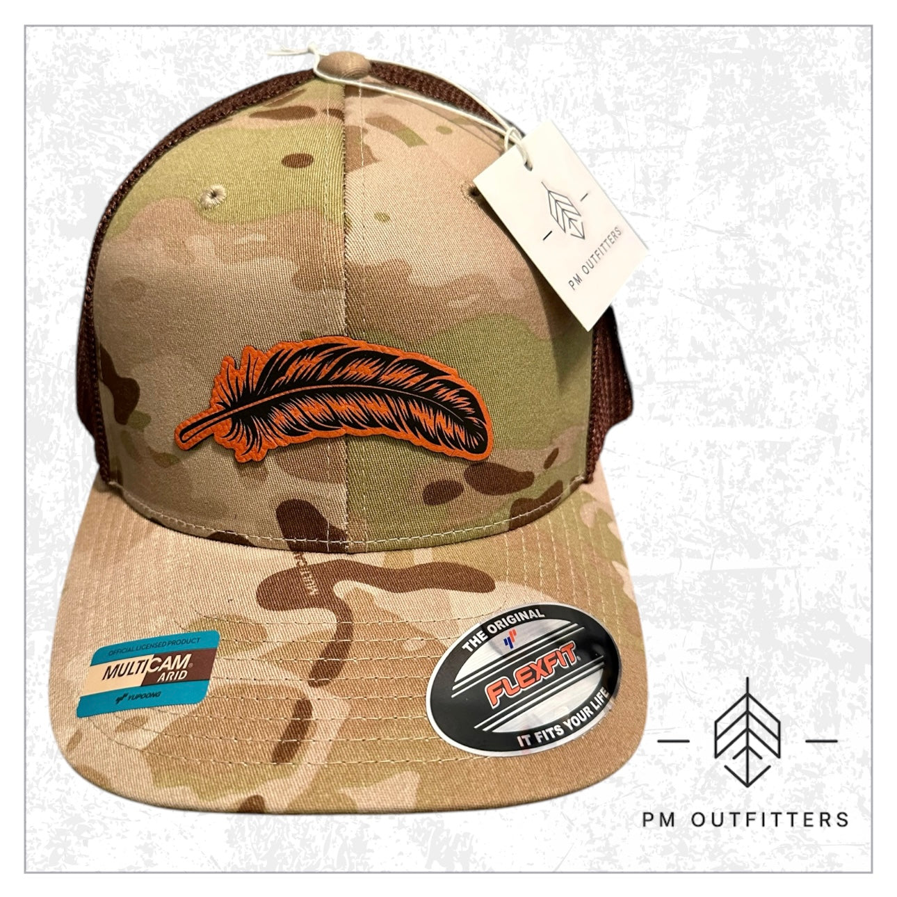 Signature Feather Camo FlexFit Trucker Hat