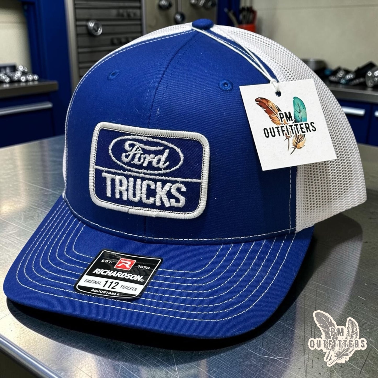 Ford Trucks True Vintage Patch Trucker Hat – PM Outfitters | Richardson 112 Royal Blue White Authentic Automotive Heritage