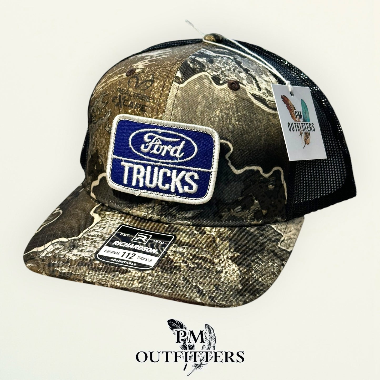 Ford Trucks Vintage Patch Trucker Hat - Authentic 1970s-80s | Richardson 112 Realtree Excape Camo