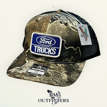 Ford Trucks Vintage Patch Trucker Hat - Authentic 1970s-80s | Richardson 112 Realtree Excape Camo