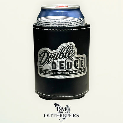 PM Outfitters Laser Engraved Double Deuce Leatherette Koozie